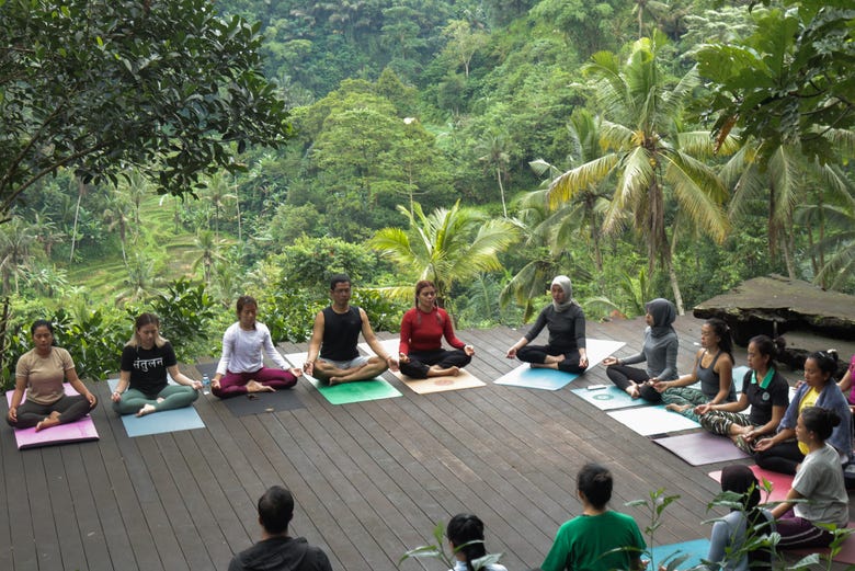 Meditando em um entorno único em Ubud