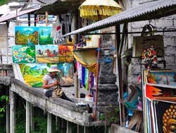 Compras em Bali, loja de quadros